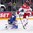 COLOGNE, GERMANY - MAY 14: Sweden's Henrik Lundqvist #35 attempts to make the save while Denmark's Mads Christensen #12 looks for the deflection during preliminary round action at the 2017 IIHF Ice Hockey World Championship. (Photo by Andre Ringuette/HHOF-IIHF Images)

